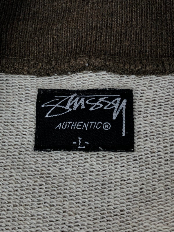 【中古品】【メンズ】 STUSSY ステューシー SWEAT STADIUM JACKET サガラ刺繍ロゴ スウェット スタジャン アウター  142-240510-mo-4-tag サイズ：L カラー：ブラウン 万代Net店