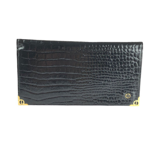 【中古品】【メンズ】 Dunhill ダンヒル LONG WALLET クロコ型押し ロングウォレット 長財布 181-240510-mo-22-tag カラー：ブラック 万代Net店