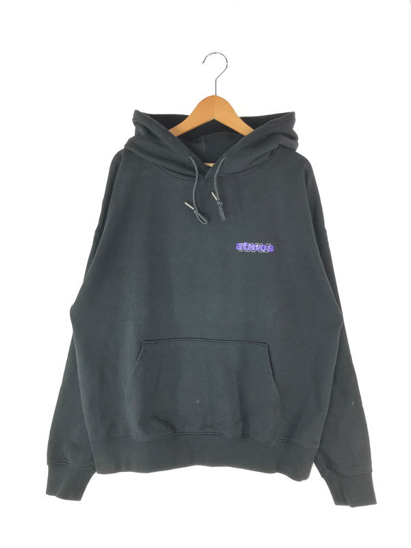 【中古品】【メンズ】 atmos アトモス  × STAPLE ステイプル 別注 コラボ SWEAT HOODIE AT20-041 スウェットフーディー トップス プルオーバーパーカー 142-240512-kk-13-tag サイズ：XL カラー：ブラック 万代Net店