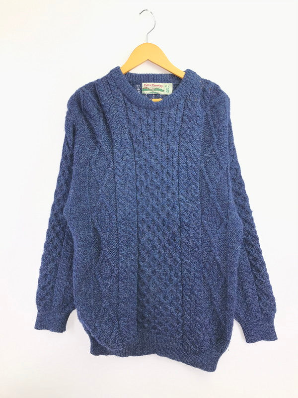 【中古品】【メンズ】 CELTIC COUNTRY セルティック カントリー 100％WOOL ARAN SWEATER 100％ ウール アランセーター 146-260820-rt-11-tag サイズ：XL カラー：ネイビー 万代Net店