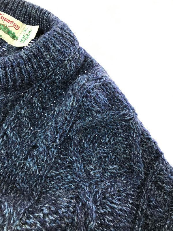 【中古品】【メンズ】 CELTIC COUNTRY セルティック カントリー 100％WOOL ARAN SWEATER 100％ ウール アランセーター 146-260820-rt-11-tag サイズ：XL カラー：ネイビー 万代Net店