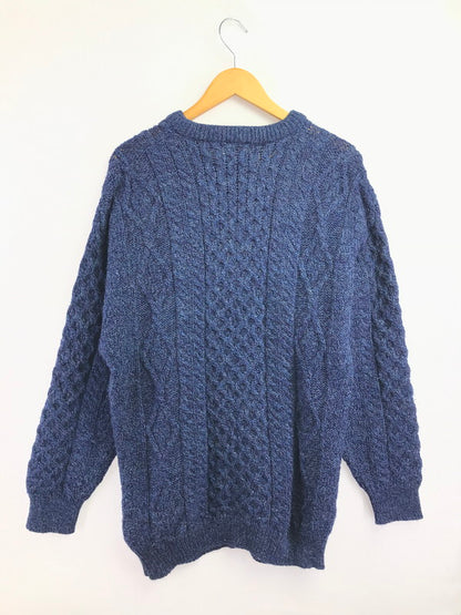 【中古品】【メンズ】 CELTIC COUNTRY セルティック カントリー 100％WOOL ARAN SWEATER 100％ ウール アランセーター 146-260820-rt-11-tag サイズ：XL カラー：ネイビー 万代Net店