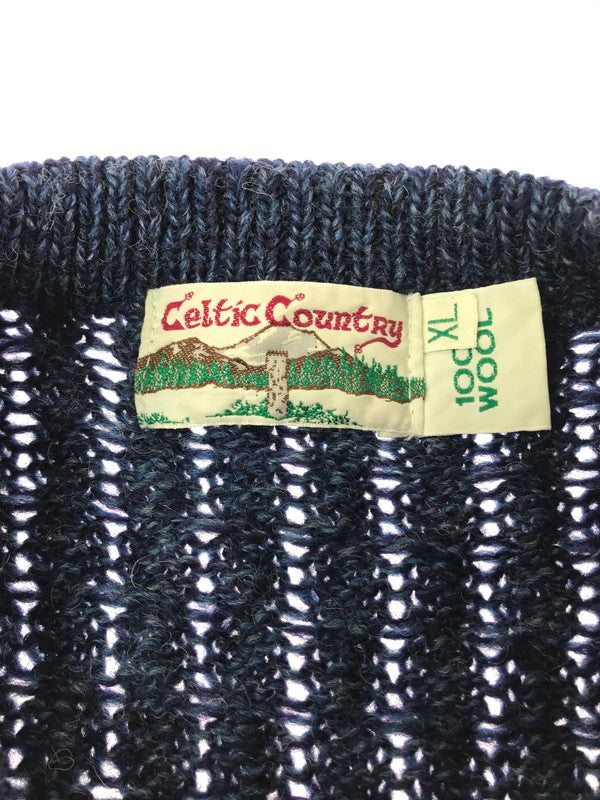 【中古品】【メンズ】 CELTIC COUNTRY セルティック カントリー 100％WOOL ARAN SWEATER 100％ ウール アランセーター 146-260820-rt-11-tag サイズ：XL カラー：ネイビー 万代Net店