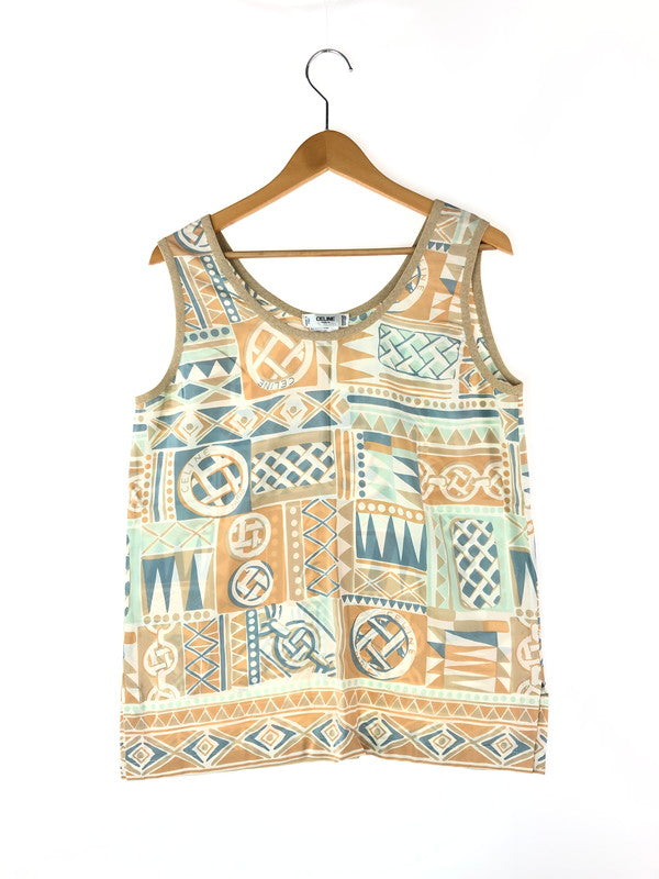 【中古品】【レディース】 CELINE セリーヌ  ALL-OVER PATTERN TANKTOP 総柄 タンクトップ トップス 169-240516-kk-13-tag サイズ：表記なし 下記参照 カラー：マルチカラー 万代Net店