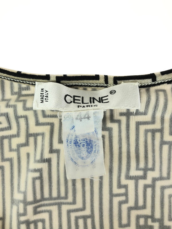 【中古品】【レディース】 CELINE セリーヌ  S/S PRINT TEE ショートスリーブ プリント Tシャツ 半袖 トップス 幾何学模様 169-240516-kk-12-tag サイズ：44 カラー：グレー 万代Net店