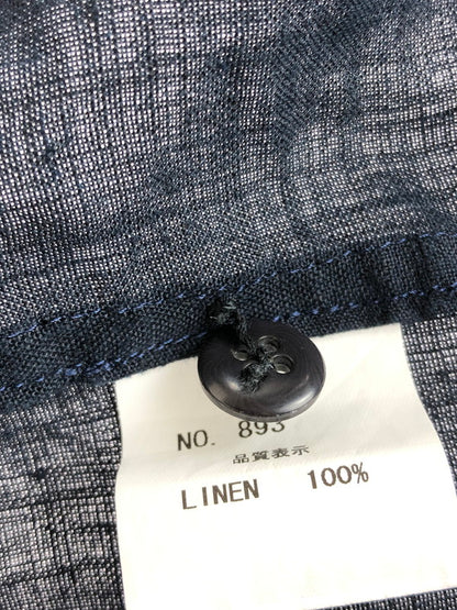 【中古品】【メンズ】 NEMETH ネメス  L/S LINEN SHIRT 893 ロングスリーブ リネンシャツ 長袖 トップス 141-240517-kk-3-tag サイズ：M カラー：ネイビー 万代Net店