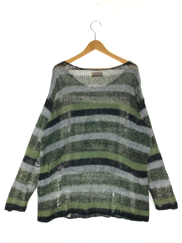 【中古品】【レディース】 HYSTERIC GLAMOUR ヒステリックグラマー  DISCO SUCKS CRASH OVER SIZE SWEATER 01233NS06 ディスコサックス クラッシュ オーバーサイズ セーター トップス 170-240519-kk-14-tag サイズ：FREE カラー：GREEN 万代Net店