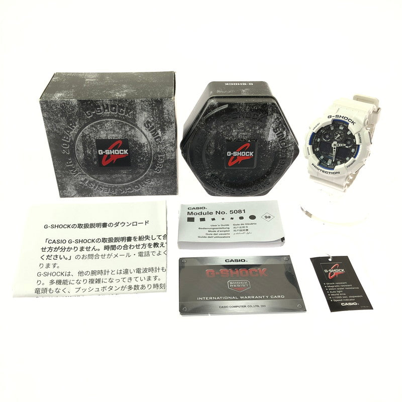 【中古美品】【メンズ】 G-SHOCK ジーショック GA-100 SERIES GA-100B-7ADR アナロ グデジタル クォーツ 腕時計 アクセサリー 196-260618-rt-16-tagh カラー：ホワイト 万代Net店