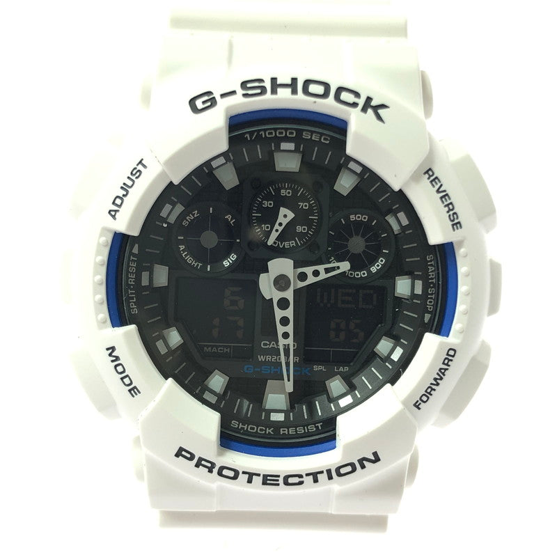 【中古美品】【メンズ】 G-SHOCK ジーショック GA-100 SERIES GA-100B-7ADR アナロ グデジタル クォーツ 腕時計 アクセサリー 196-260618-rt-16-tagh カラー：ホワイト 万代Net店