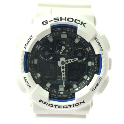 【中古美品】【メンズ】 G-SHOCK ジーショック GA-100 SERIES GA-100B-7ADR アナロ グデジタル クォーツ 腕時計 アクセサリー 196-260618-rt-16-tagh カラー：ホワイト 万代Net店