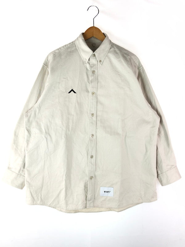 【中古品】【メンズ】 WTAPS ダブルタップス  22SS BD 01/LS/COTTON.TWILL 221GWDT-SHM01 ボタンダウンシャツ 長袖 トップス 142-240519-kk-10-tag サイズ：01 カラー：グレー 万代Net店