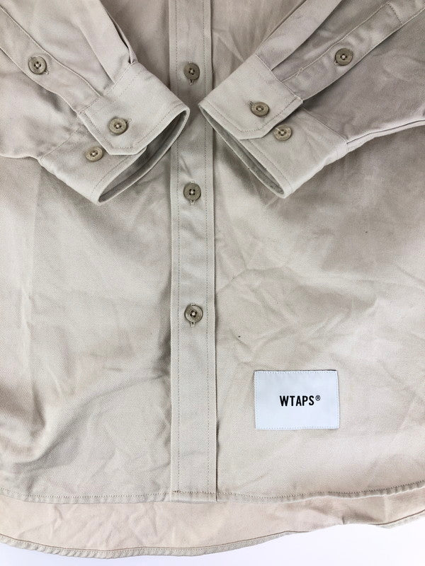 【中古品】【メンズ】 WTAPS ダブルタップス  22SS BD 01/LS/COTTON.TWILL 221GWDT-SHM01 ボタンダウンシャツ 長袖 トップス 142-240519-kk-10-tag サイズ：01 カラー：グレー 万代Net店