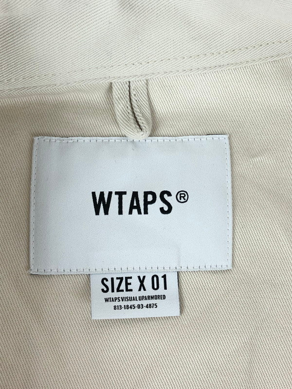 【中古品】【メンズ】 WTAPS ダブルタップス  22SS BD 01/LS/COTTON.TWILL 221GWDT-SHM01 ボタンダウンシャツ 長袖 トップス 142-240519-kk-10-tag サイズ：01 カラー：グレー 万代Net店