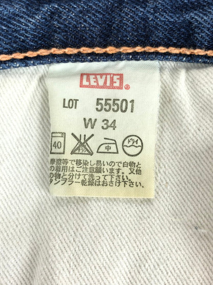 【中古品】【メンズ】 LEVI'S VINTAGE CLOTHING リーバイスビンテージクロージング  STRAIGHT DENIM PANTS LVC 55501 日本製 ストレートデニム 501XX 1955年 復刻 ストレート デニムパンツ ボトムス 156-240523-yk-11-tag サイズ：W34 カラー：インディゴ 万代Net店