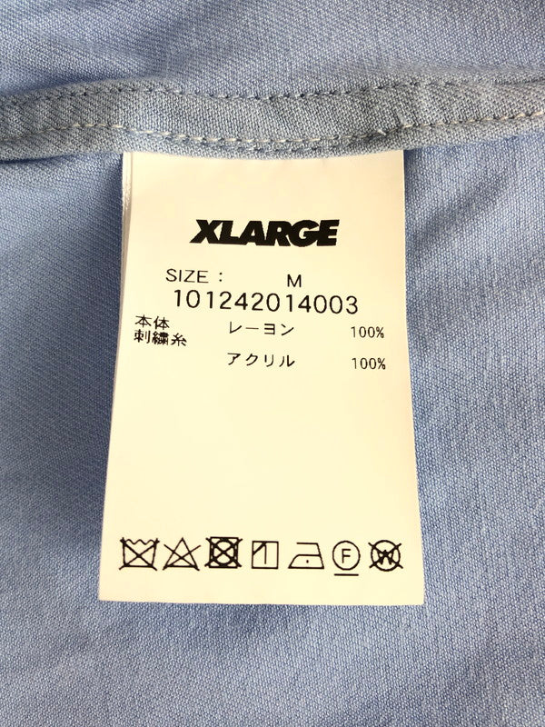 【中古品】【メンズ】 XLARGE エクストララージ  24SS OG S/S WORK SHIRT 101242014003 オリジナルグラフィック ショートスリーブ ワークシャツ トップス 半袖 142-240523-yk-3-tag サイズ：M カラー：ライトブルー 万代Net店