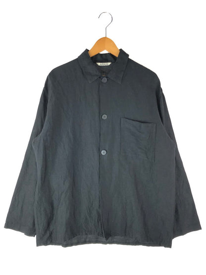 【中古品】【メンズ】  AURALEE オーラリー SILK LINEN DOBBY SHIRTS JACKET A21SS01SD シルク リネンドビー シャツジャケット ライトアウター 141-240528-mo-5-tag サイズ：4 カラー：ブラック 万代Net店