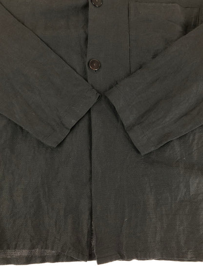 【中古品】【メンズ】  AURALEE オーラリー SILK LINEN DOBBY SHIRTS JACKET A21SS01SD シルク リネンドビー シャツジャケット ライトアウター 141-240528-mo-5-tag サイズ：4 カラー：ブラック 万代Net店