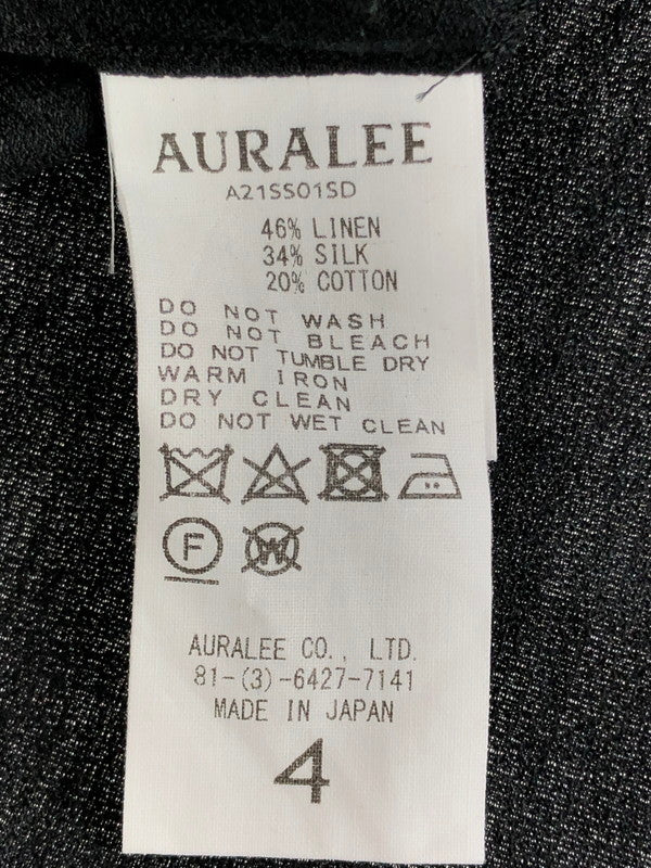 【中古品】【メンズ】  AURALEE オーラリー SILK LINEN DOBBY SHIRTS JACKET A21SS01SD シルク リネンドビー シャツジャケット ライトアウター 141-240528-mo-5-tag サイズ：4 カラー：ブラック 万代Net店