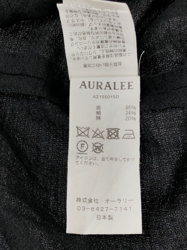 【中古品】【メンズ】  AURALEE オーラリー SILK LINEN DOBBY SHIRTS JACKET A21SS01SD シルク リネンドビー シャツジャケット ライトアウター 141-240528-mo-5-tag サイズ：4 カラー：ブラック 万代Net店