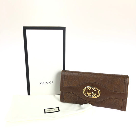 【中古品】【レディース】 GUCCI グッチ 282434 インターロッキングG 二つ折り長財布 181-240531-mo-6-tag カラー：ブラウン 万代Net店