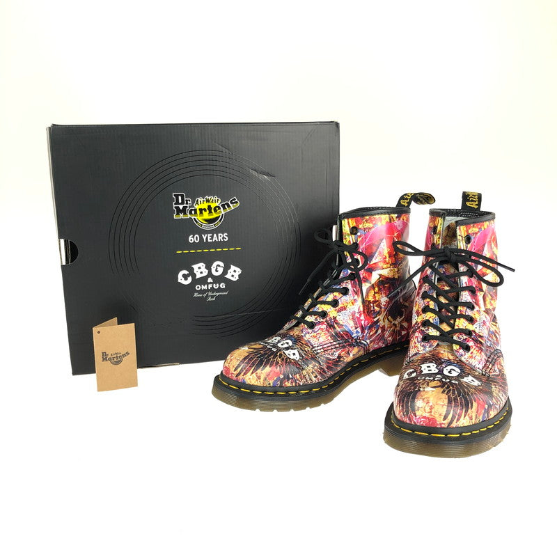 【中古品】【メンズ】 Dr.Martens ドクターマーチン  × CBGB&OMFUG シービージービー 別注 コラボ 8 HOLES LACE-UP BOOTS 1460 CBGB 25918102 8ホール レースアップブーツ 靴 164-240604-mo-1-tag サイズ：UK8 カラー：マルチカラー 万代Net店