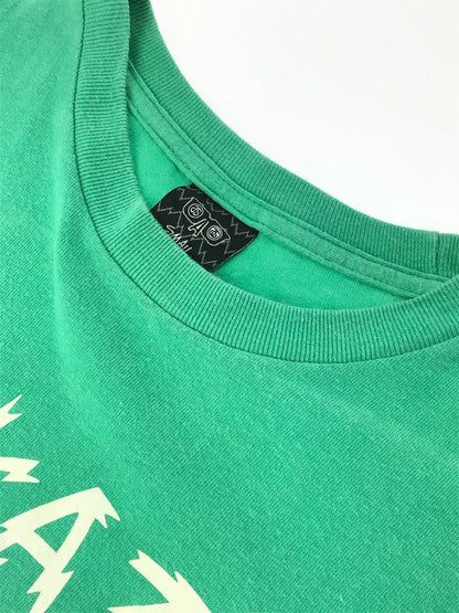 【中古品】【メンズ】 STUSSY ステューシー × ALAKAZAM アラカザム コラボ 別注 LOGO PRINT S/S T-SHIRT ロゴプリント ショートスリーブ Ｔシャツ 半袖 トップス 142-250128-yk-05-tag サイズ：S カラー：グリーン系 万代Net店
