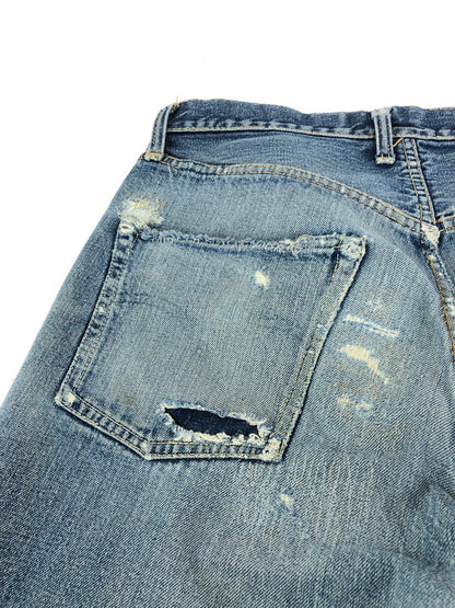 【現状渡し品】【メンズ】 Levi's リーバイス 50~60s 501XX BUTTON FLY DENIM PANTS VINTAGE 50~60年代 ボタンフライ デニムパンツ ヴィンテージ ボトムス ギャラ入り紙パッチ 157-240604-mo-2-tag カラー：インディゴ 万代Net店