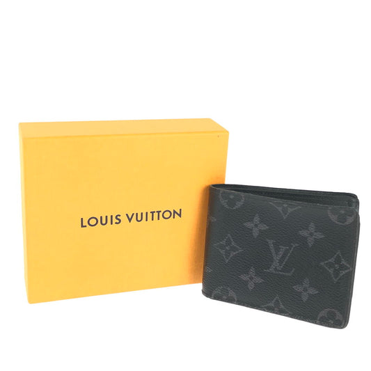 【中古品】【メンズ】 LOUIS VUITTON ルイ・ヴィトン ポルトフォイユ・スレンダー  モノグラム エクリプス M62294 二つ折り財布 179-240531-mo-15-tag カラー：ブラック/グレー 万代Net店