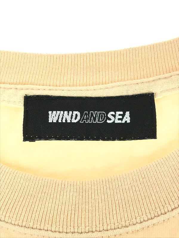 【中古品】【メンズ】  WIND AND SEA ウィンダンシー SATIN PATCH L/S TEE サテンパッチ ロングスリーブ Tシャツ 長袖 トップス 142-240604-mo-11-tag サイズ：L カラー：ベージュ系 万代Net店