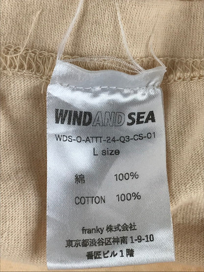 【中古品】【メンズ】  WIND AND SEA ウィンダンシー SATIN PATCH L/S TEE サテンパッチ ロングスリーブ Tシャツ 長袖 トップス 142-240604-mo-11-tag サイズ：L カラー：ベージュ系 万代Net店