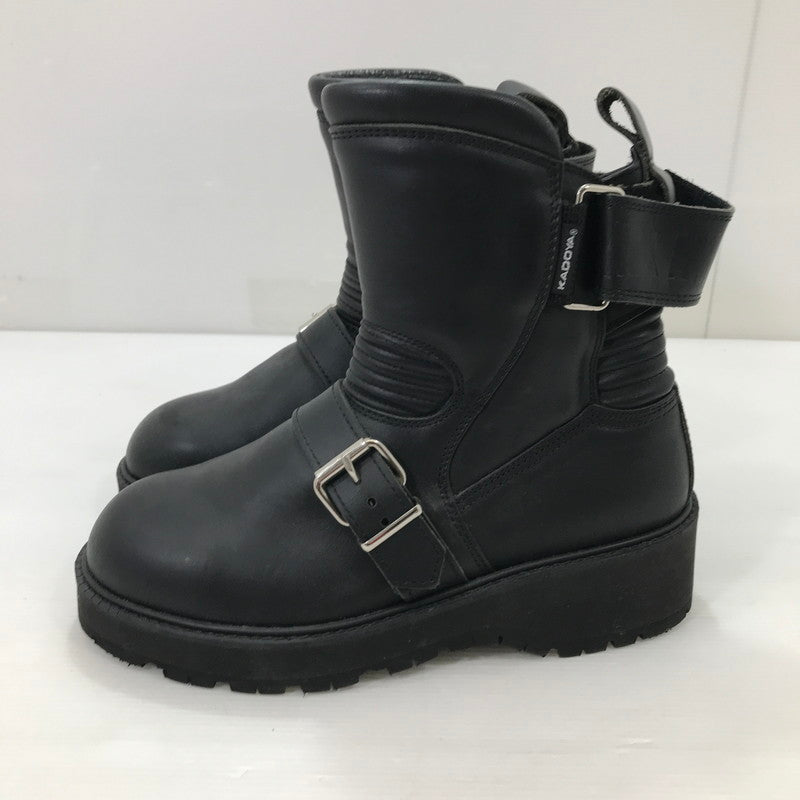 【中古品】【レディース】 KADOYA カドヤ BLACK ANKLE BOOTS ブラック アンクル ブーツ 靴 167-251025-na-06-tag サイズ：24 1/2 cm カラー：ブラック 万代Net店