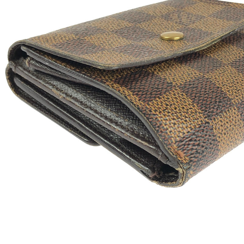 【現状渡し品】【レディース】 LOUIS VUITTON ルイ・ヴィトン  ダミエ ポルトフォイユ エリーズ N61654 179-240611-yk-10-tag カラー：エベヌ 万代Net店