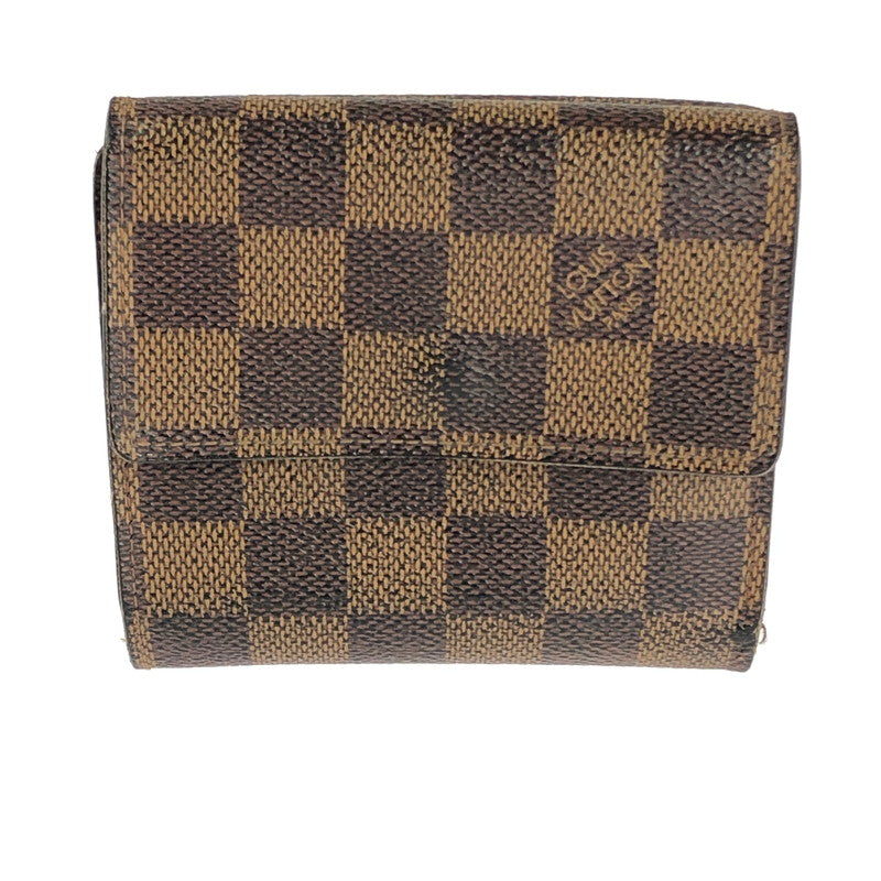 【現状渡し品】【レディース】 LOUIS VUITTON ルイ・ヴィトン  ダミエ ポルトフォイユ エリーズ N61654 179-240611-yk-10-tag カラー：エベヌ 万代Net店