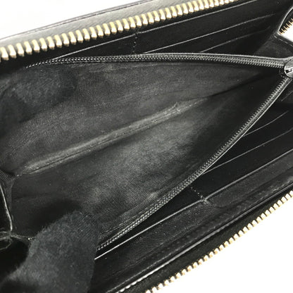 【中古品】【メンズ】 ROUND FASTENER LONG WALLET 449391 ラウンドファスナー ロングウォレット マイクログッチ シマレザー 長財布 181-250404-yk-24-tag カラー：ブラック 万代Net店