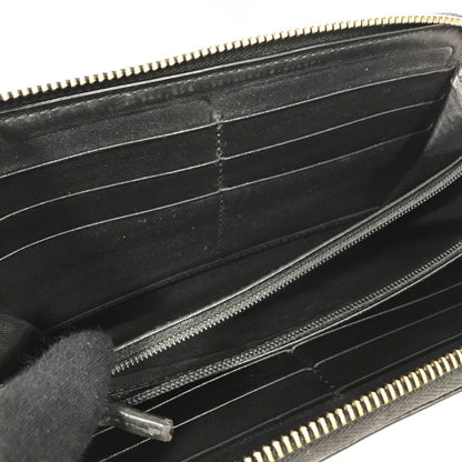 【中古品】【メンズ】 ROUND FASTENER LONG WALLET 449391 ラウンドファスナー ロングウォレット マイクログッチ シマレザー 長財布 181-250404-yk-24-tag カラー：ブラック 万代Net店