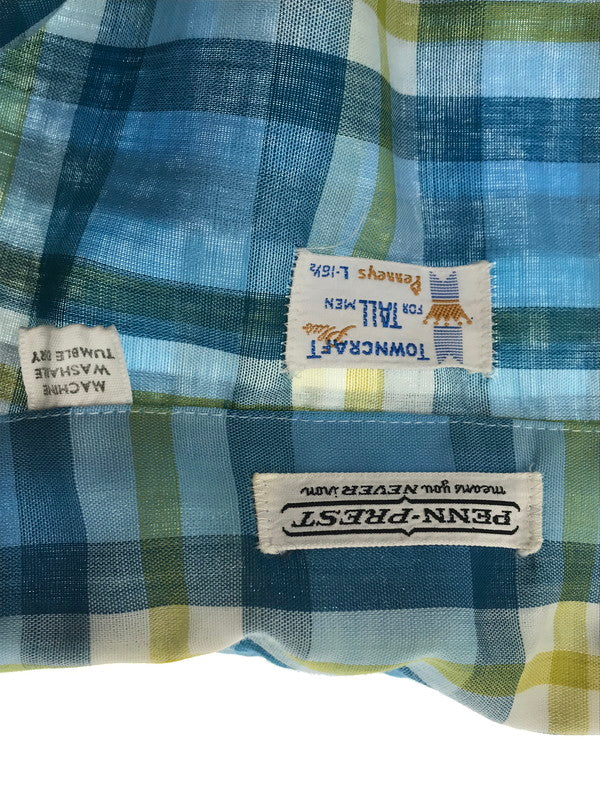 【中古品】【メンズ】 TOWNCRAFT タウンクラフト 60's VINTAGE COTTON S/S CHECK SHIRT 60年代 ヴィンテージ コットン チェックシャツ ヴィンテージ トップス 146-260820-rt-21-tag カラー：ブルー系 万代Net店