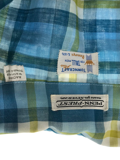 【中古品】【メンズ】 TOWNCRAFT タウンクラフト 60's VINTAGE COTTON S/S CHECK SHIRT 60年代 ヴィンテージ コットン チェックシャツ ヴィンテージ トップス 146-260820-rt-21-tag カラー：ブルー系 万代Net店