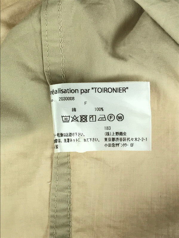 【中古品】【メンズ】  TOIRONIER トワロニエ CUP SHOULDER SHIRT 2030008 カップショルダーシャツ 長袖シャツ トップス 140-240613-mo-7-tag サイズ：F カラー：ベージュ 万代Net店