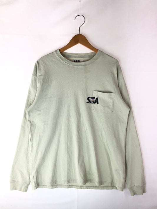 【中古品】【メンズ】  WIND AND SEA ウィンダンシー MADNESS Ⅼ/S POCKET TEE MWS-LT2 マッドネス ロングスリーブ ポケットTシャツ 長袖 トップス  142-240707-mo-6-tag サイズ：XL カラー：グリーン系 万代Net店