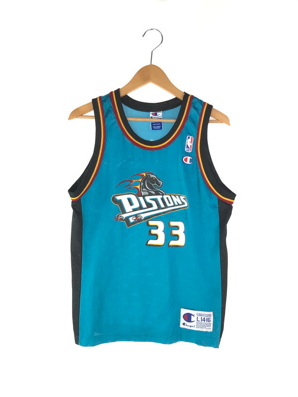 【中古品】【メンズ】 Champion チャンピオン 90's NBA DETROIT PISTONS デトロイトピストンズ メッシュタンクトップ ゲームシャツ 146-240714-hi-11-tag サイズ：L 14-16 カラー：ライトブルー 万代Net店