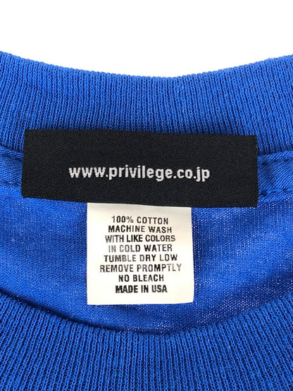 【中古品】【メンズ】 PRIVILEGE プリビレッジ Ⅼ/S PRINT T-SHIRT ロングスリーブ プリントTシャツ 長袖 トップス カットソー 142-240707-mo-4-tag サイズ：L カラー：ブルー 万代Net店