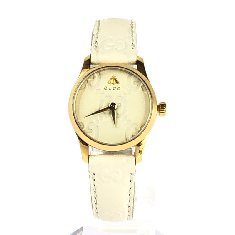 【中古品】【レディース】 GUCCI グッチ Gタイムレス 126.5 クォーツ 腕時計 197-240614-yk-7-tag カラー：アイボリー 万代Net店