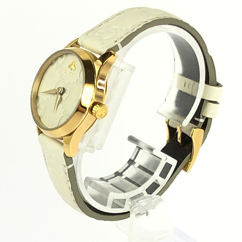 【中古品】【レディース】 GUCCI グッチ Gタイムレス 126.5 クォーツ 腕時計 197-240614-yk-7-tag カラー：アイボリー 万代Net店