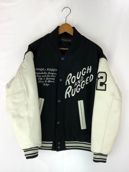 【中古品】【メンズ】 ROUGH and RUGGED ラフアンドラゲッド STUDIUM JACKET スタジアムジャケット アウター スタジャン 142-240914-mo-6-tag サイズ：2 カラー：ブラック 万代Net店