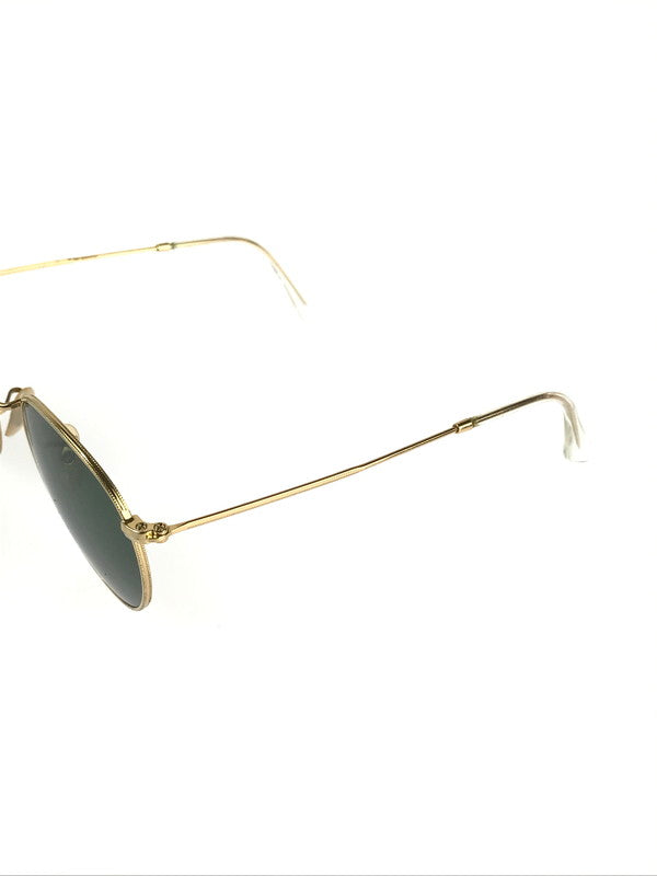 【中古品】【メンズ/レディース】  RAYBAN レイバン RB3447 ROUND METAL ラウンドメタル サングラス 服飾雑貨 203-240719-SS-9-tag サイズ：53□21 145 カラー：ポリッシュ ゴールド/グリーン 万代Net店