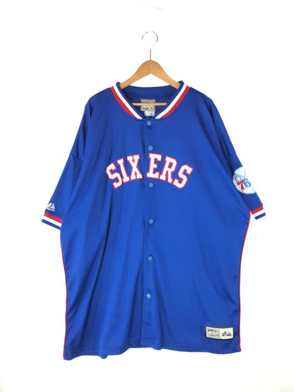 【中古品】【メンズ】  MAJESTIC マジェスティック NBA HARDWOOD CLASSICS 76ERS UNIFORM NBA ハードウッド クラシックス 76ERS ユニフォーム 半袖 トップス 146-240613-mo-21-tag カラー：ブルー 万代Net店