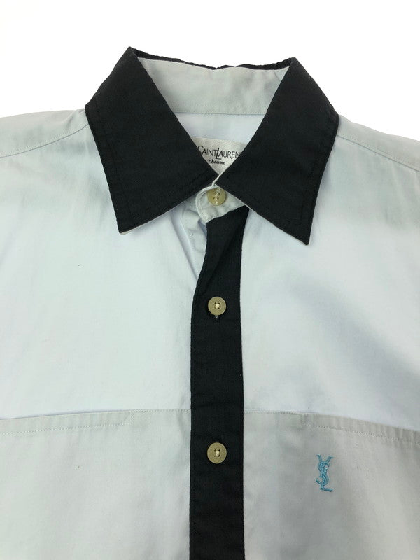 【中古品】【メンズ】 YVES SAINT LAURENT イヴ サンローラン S/S SHIRT ショートスリーブ シャツ半袖シャツ トップス 146-260715-rt-19-tagh サイズ：S カラー：ライトブルー 万代Net店