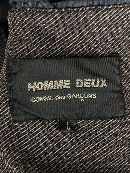 【中古品】【メンズ】  COMME DES GARCONS HOMME DEUX コムデギャルソン オム ドゥ POLY FULLING ZIP POCKET JACKET DB-J049 ポリ縮絨ジップポケットジャケット アウター 140-240622-mo-4-tag サイズ：L カラー：ブラウン系 万代Net店