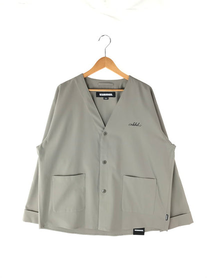 【中古品】【メンズ】 NEIGHBORHOOD ネイバーフッド 24SS NO COLLAR LS SHIRT 241SPNH-SHM06 ノーカラー ロングスリーブシャツ 長袖ボタンダウンシャツ トップス 142-240702-ki-6-tag サイズ：M カラー：グレー 万代Net店