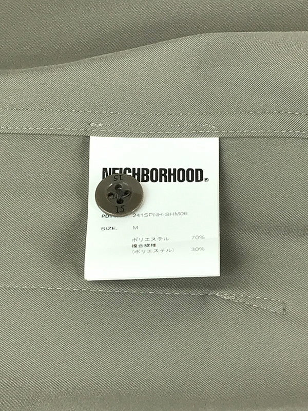 【中古品】【メンズ】 NEIGHBORHOOD ネイバーフッド 24SS NO COLLAR LS SHIRT 241SPNH-SHM06 ノーカラー ロングスリーブシャツ 長袖ボタンダウンシャツ トップス 142-240702-ki-6-tag サイズ：M カラー：グレー 万代Net店